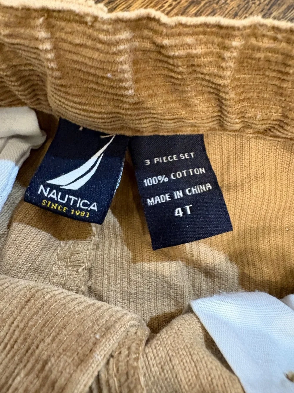Nautica Boys Tan Corduroy Pants - Size 4T (With Flaw)